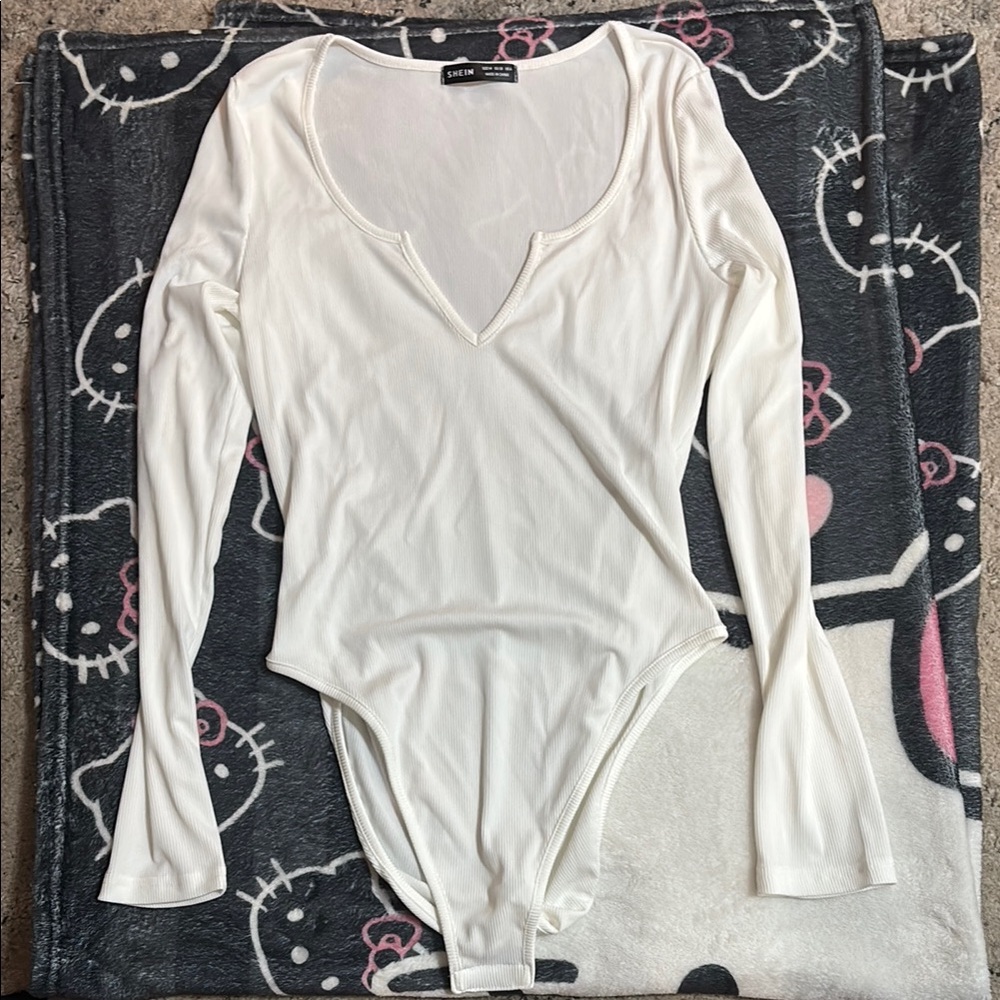 White Long Sleeve Bodysuit